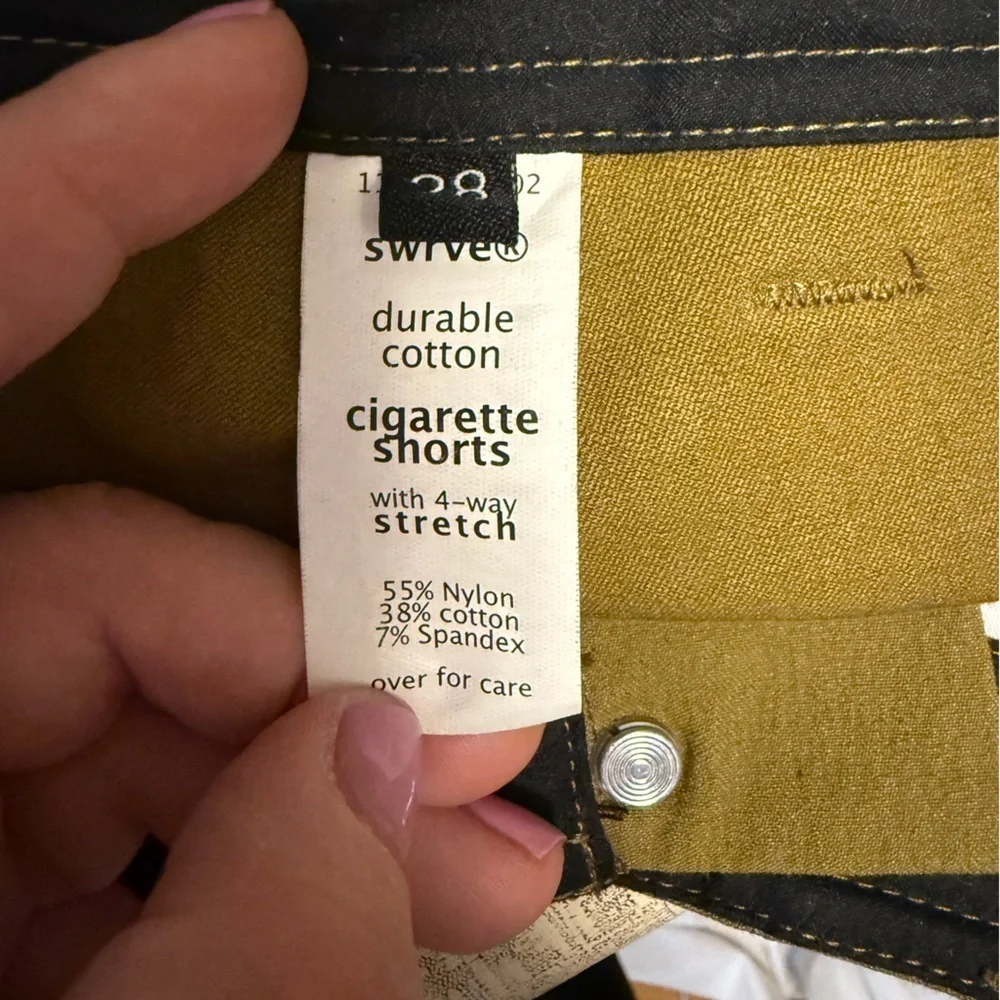Swrve 4-way stretch CORDURA® cigarette fit jorts men's Army Green 28 ￼